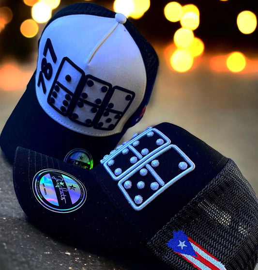 787 PR Area Code Dominoes Trucker Hat JERGHATS