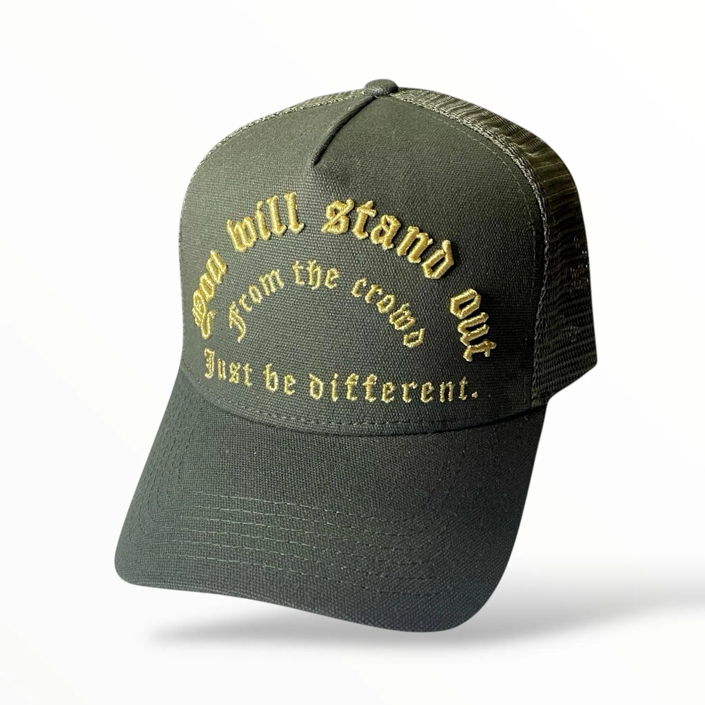 Olive Trucker Hat J.B.D. 1.0 - Just Be Different. JERGHATS