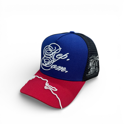 Hidden behind mesh design Rep Dom Trucker Hat • Partial Hidden Panel Edition B&R