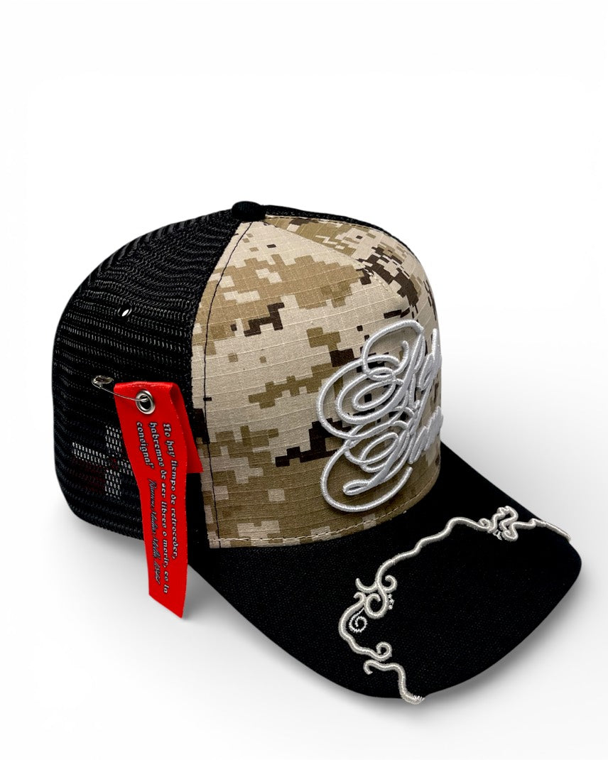 Hidden behind mesh design Rep Dom Trucker Hat • Hidden Panel Edition