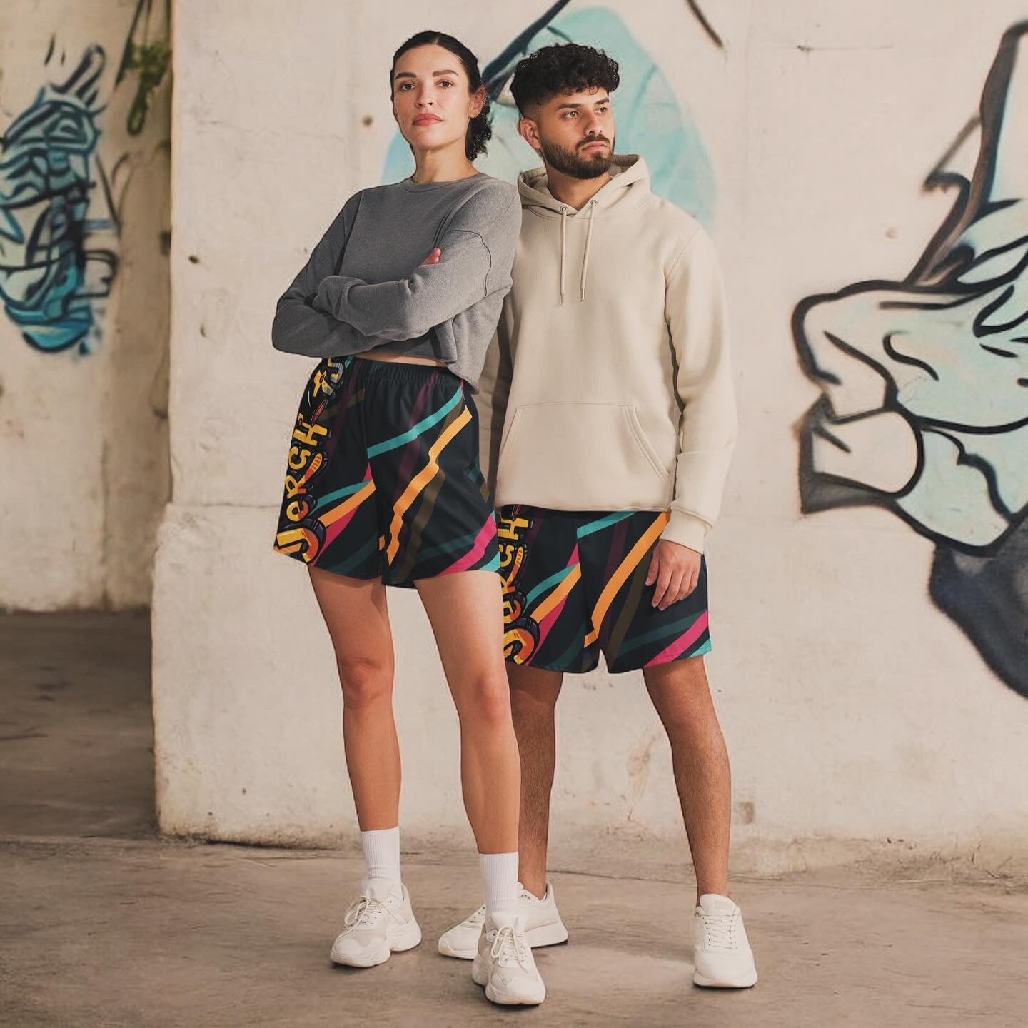 Jerghats Gffti Unisex Athletic Long Shorts