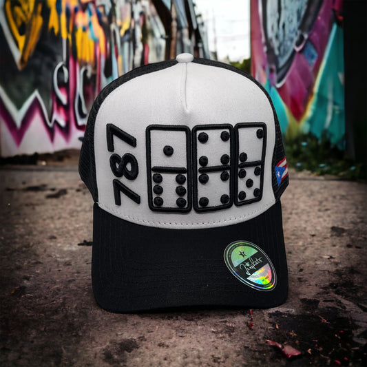 787 PR Area Code Dominoes Trucker Hat