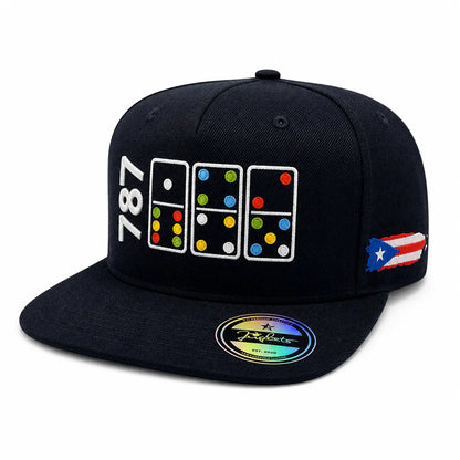 JERGHATS 787 Domino Snapback Hat – Puerto Rico Inspired Cap – Premium Embroidery JERGHATS