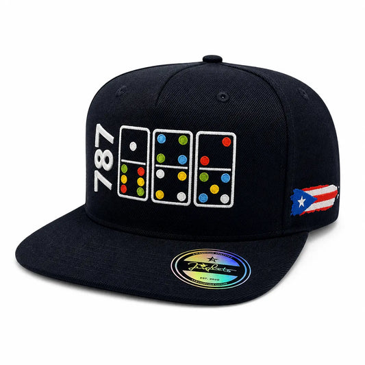 JERGHATS 787 Domino Snapback Hat – Puerto Rico Inspired Cap – Premium Embroidery JERGHATS