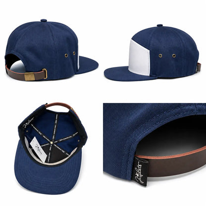 DR Area Codes Strapback Hat – 809 829 849 Embroidered Cap, Inspired by Dominican Republic, 100% Cotton 7 Panel, White & Navy Blue, Unisex JERGHATS