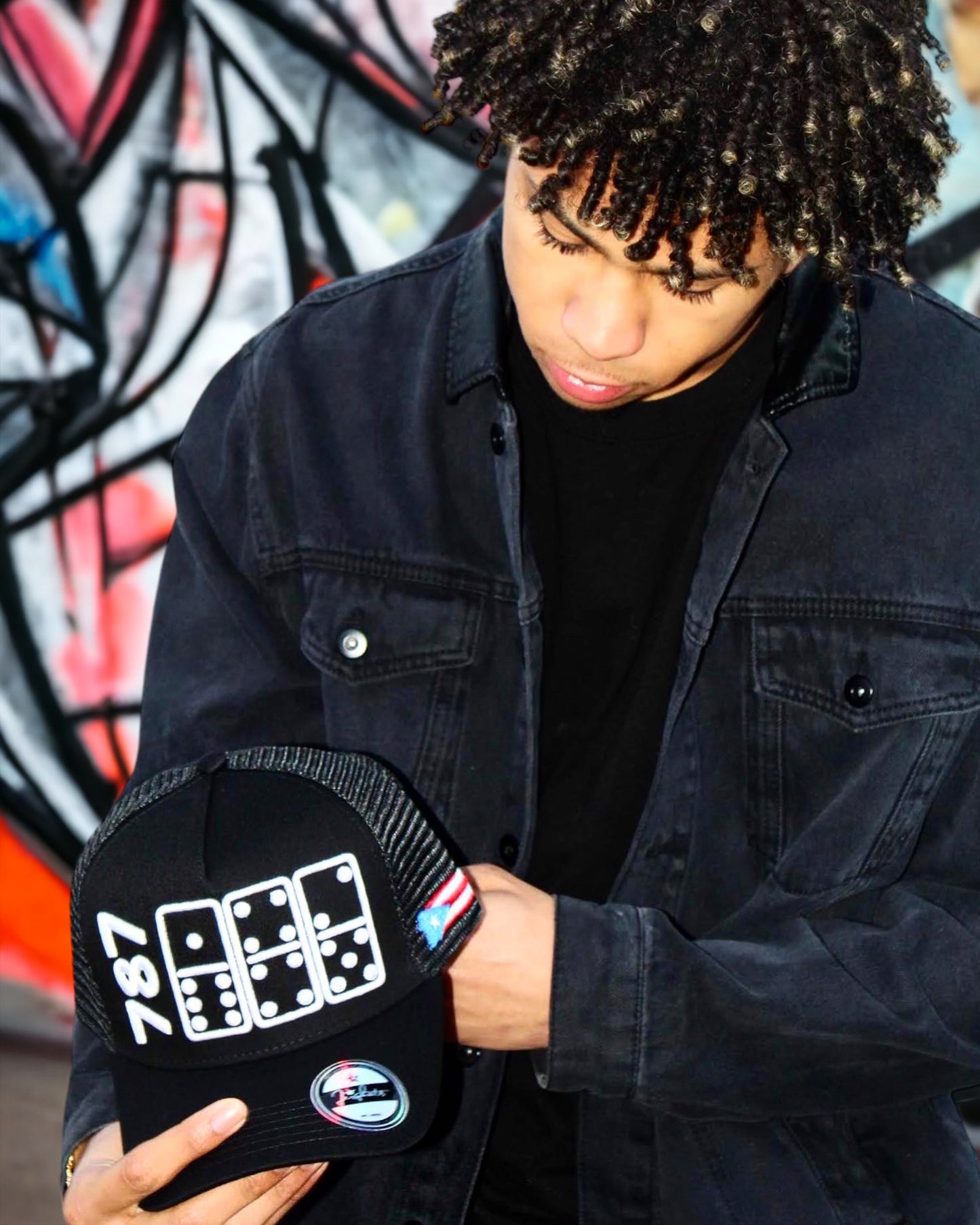 787 PR Area Code Dominoes Trucker Hat