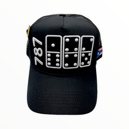 787 PR Area Code Dominoes Trucker Hat